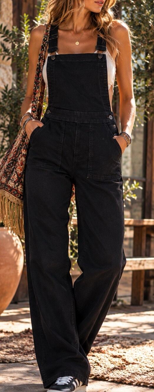 Madewell Women’s XS Black Denim Overalls Straight Leg Jeans Utility Bib Jumpsuit